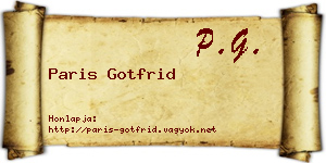 Paris Gotfrid névjegykártya